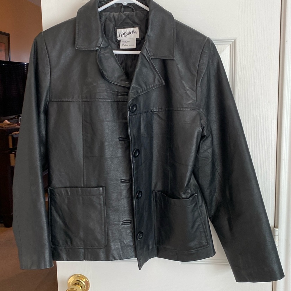 Black Genuine LeatherJacket - Medium